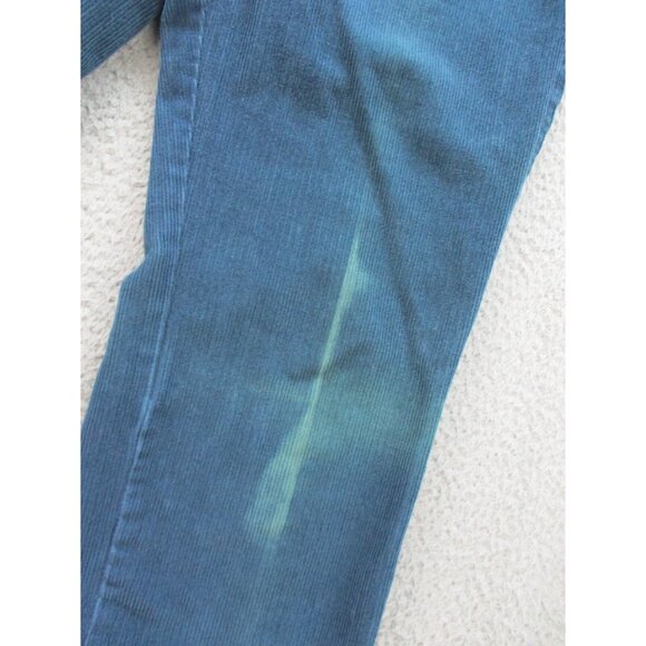 VTG 70's Corduroy Mom Pants Women's 12 High Waist Straight Leg Green Blue - Picture 11 of 13